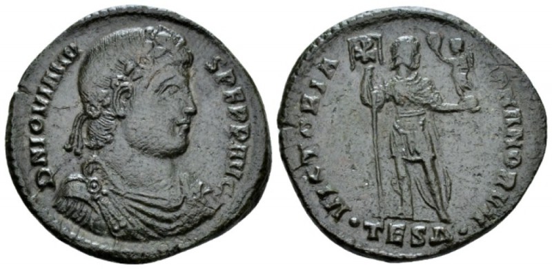 Jovian , 363-364 Follis Thessalonica circa 363-364, Æ 29mm., 7.53g. Laurel and r...