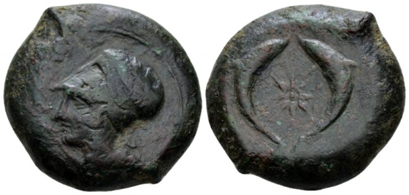 Sicily, Syracuse Drachm circa 405-367, Æ 30mm., 28.32g. Head of Athena l., weari...