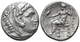 Kingdom of Macedon, Alexander III, 336 – 323 Miletus Tetradrachm circa 323-319, AR 26mm., 16.80g. Head of Herakles r., wearing lion skin. Rev. Zeus Aë...
