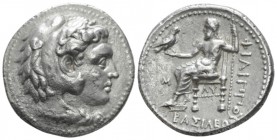 Kingdom of Macedon, Philip III Arridaeus, 323-317 Babylon Tetradrachm circa 321-320, AR 26mm., 16.95g. Head of Heracles r., wearing lion's skin headdr...