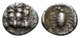 Caria, Mylasa Obol circa 450-400, AR 6mm., 0.47g. Facing head of lion. Rev. Scorpion within incuse square. SNG Kayhan 934.

Toned, Very Fine.

Fro...