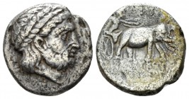 The Seleucid Kings, Seleucus I Nicator, 312- 281 BC Drachm circa 312-281, AR 16mm., 3.42g. Laureate head of Zeus r. Rev. Athena in biga of elephants r...
