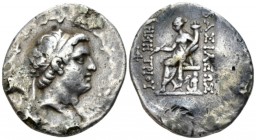 The Seleucid Kings, Antioch on the Orontes Tetradrachm circa 162-154, AR 33mm., 16.69g. Diademed head r.; laurel-wreath border. Rev. Tyche seated l. o...