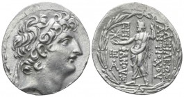 The Seleucid Kings, Antioch Tetradrachm circa 121-113, AR 29mm., 16.22g. Diademed head r. Rev. Zeus Ouranios, draped, standing l., holding star and sc...