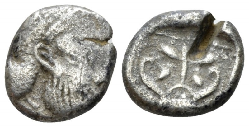 Arabia, Philistia drachm Mid V cent.-333, AR 13mm., 2.71g. Bearded head r. Rev. ...