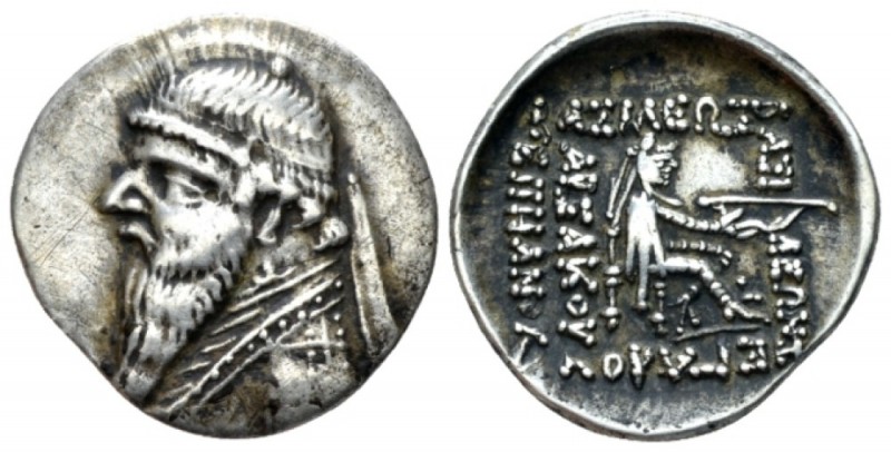 Parthia, Mithradates II, 123-88. Drachm circa 123-88, AR 21mm., 4.02g. Diademed ...