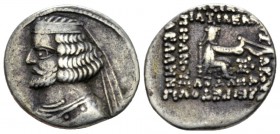 Parthia, Orodes II, 57-38. Orodes II, 57-38. circa 57-38, AR 21mm., 3.76g. Diademed bust l. Rev. Archer seated r. on throne. Shore 223. Sellwood 45.10...