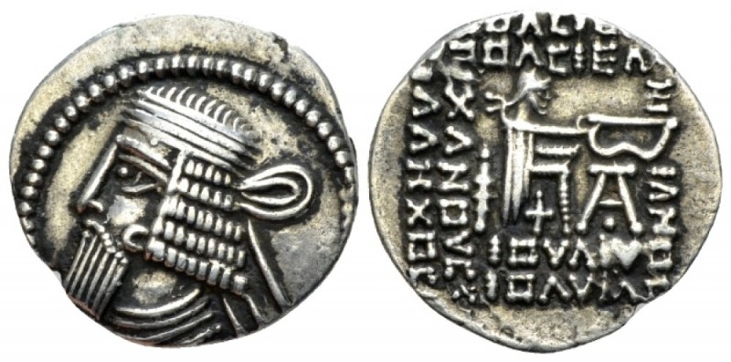 Parthia, Vologases I, 51-78. Drachm circa 51-78, AR 20mm., 3.58g. Diademed bust ...