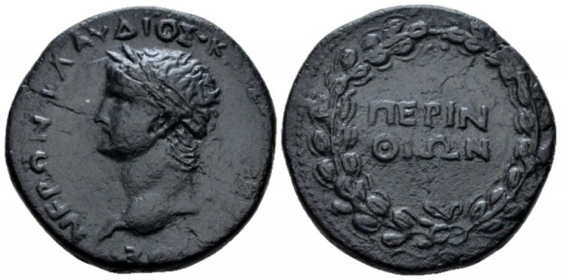 Thrace, Perinthus Nero, 54-68 Bronze circa 54-68, Æ 31.4mm., 18.15g. Laureate he...