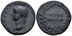 Thrace, Perinthus Nero, 54-68 Bronze circa 54-68, Æ 31.4mm., 18.15g. Laureate head l. rev. ΠEPIN / ΘIΩN within wreath. RPC 1754. Varbanov 3687.

Att...
