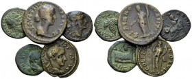 Thrace, Philippi. Deultum. Hadrianopolis Faustina junior, daughter of Antoninus Pius and wife of Marcus Aurelius Lot of 5 bronzes circa 160-211, Æ 23m...