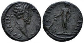 Thrace, Philippopolis Commodus, 177-192 Bronze circa 177-192, Æ 17.5mm., 4.22g. Laureate bust r. Rev. Nude Hermes standing, l., holding purse, caduceu...
