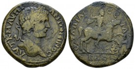 Thrace, Serdica Caracalla, 198-217 Bronze circa 198-217, Æ 29mm., 14.86g. Laureate bust r. Rev. Emperor on horse back gallopingr.; brandishing spear; ...