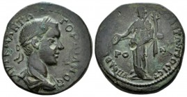 Moesia, Nicopolis ad Istrum Gordian III, 238-244 Bronze circa 238-244, Æ 25.9mm., 13.05g. Laureate, draped and cuirassed bust r. Rev. Fortuna seated l...