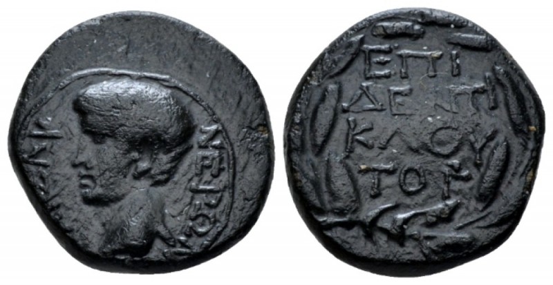 Aeolis, Elaea Nero, 54-68 Bronze circa 54-68, Æ 17.2mm., 3.51g. NEPΩN KAIΣAP Bar...