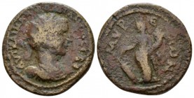 Lycia, Myra Gordian III, 238-244 Bronze circa 238-244, Æ 25.2mm., 9.47g. Radiate, draped and cuirassed bust r. Rev. Tyche standing l., holding rudder ...