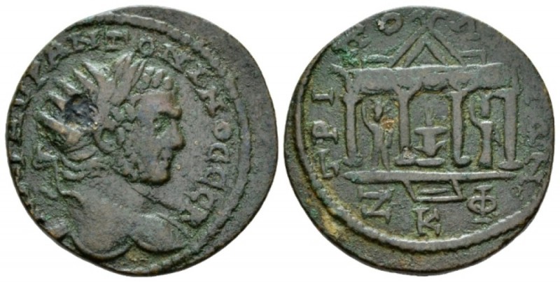 Phoenicia, Tripolis Caracalla, 198-217 Bronze circa 215-216, Æ 27mm., 12.81g. Ra...