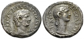 Egypt, Alexandria Claudius with Antonia, 41-54 Tetradrachm circa 41-42 (year 2), billon 27.1mm., 10.15g. TI KΛAY∆I KAIΣ ΣEBA ΓEPMANI AYTOKP Laureate h...