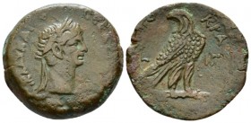 Egypt, Alexandria Claudius, 41-54 Diobol circa 52-53 (year 13), Æ 25.8mm., 9.60g. Laureate head r. Rev. Eagle standing r. on thunderbolt, head l.; in ...