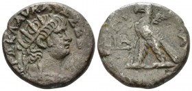 Egypt, Alexandria Nero, 54-68 Tetradrachm circa 64-65 (year 11), billon 24.3mm., 8.40g. Radiate bust r., wearing aegis. Rev. AVTOKPA Eagle standing l....
