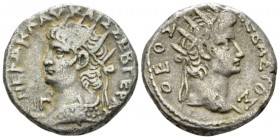 Egypt, Alexandria Nero, 54-68 Tetradrachm circa 66-67 (year 13), billon 25mm., 11.80g. Radiate bust l., wearing aegis; in front, L IΓ. Rev. ΘEOΣ ΣEBAΣ...