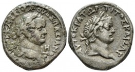 Egypt, Alexandria Vespasian with Titus as Caesar, 69-79. Tetrdrachm circa 75-76 (year 8), billon 23.8mm., 12.89g. ΑΥΤΟΚ ΚΑΙΣ ΣΕΒΑ ΟΥΕΣΠΑΣΙΑΝΟΥ Laureat...