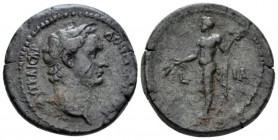 Egypt, Alexandria. Dattari. Domitian, 81-96 Diobol circa 91-92 (year 11), Æ 24mm., 8.88g. Laureate head r. Rev. Hermes standing l., holding corn-ears ...