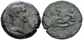 Egypt, Alexandria. Dattari. Trajan, 98-117 Drachm circa 107-108 (year 11), Æ 36.1mm., 28.63g. Draped bust r. Rev. Nilus; reclining on crocodile, l., h...