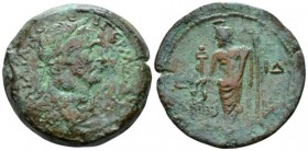 Egypt, Alexandria. Dattari. Trajan, 98-117 Drachm circa 110-111 (year 14), Æ 34.5mm., 23.37g. Laureate bust r. Rev. Sarapis standing facing, head l., ...