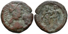 Egypt, Alexandria. Dattari. Trajan, 98-117 Drachm circa 113-114 (year 17), Æ 35mm., 15.43g. Laureate bust r.; wearing aegis on l. shoulder. Rev. Nilus...