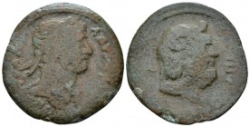 Egypt, Alexandria. Dattari. Hadrian, 117-138 Drachm circa 120-121 (year 5), Æ 32mm., 8.51g. Laureate head r., drapery on l. shoulder. Rev. Bust of Amm...