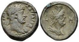Egypt, Alexandria. Dattari. Hadrian, 117-138 Tetradrachm circa 123-124 (year 8), billon 23.5mm., 13.92g. Laureate bust r., wearing aegis on l. shoulde...