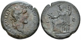 Egypt, Alexandria. Dattari. Antoninus Pius, 138-161 Drachm circa 141-142 (year 5), Æ 34.3mm., 26.20g. Laureate head r. Rev. Euthenia seated, l., holdi...