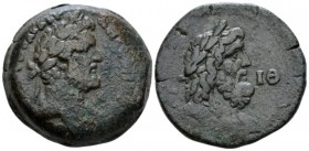 Egypt, Alexandria. Dattari. Antoninus Pius, 138-161 Drachm circa 155-156 (year 19), Æ 33.7mm., 38.00g. Laureate and draped bust r. Rev. Laureate-heade...