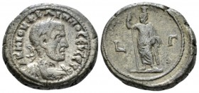 Egypt, Alexandria. Dattari. Philip I, 244-249 Tetradrachm circa 245-246 (year 3), billon 24mm., 13.53g. Laureate, draped and cuirassed bust r. Rev. Sa...
