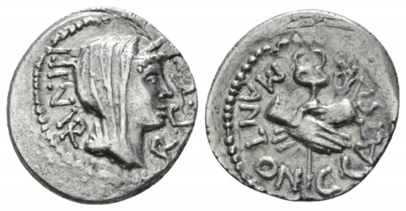 C. Caesar Octavianus and Marcus Antonius. Quinarius mint moving with Octavian 39...