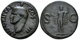 In the name of Agrippa As after 37, Æ 27mm., 10.48g. Head l., wearing rostral crown. Rev. Neptune, cloaked, standing l. holding small dolphin and trid...