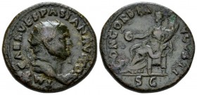 Vespasian, 69-79 Dupondius circa 71, Æ 28mm., 14.02g. Radiate head r. Rev. Concordia stead l., holding patera and cornucopia. C –. RIC 391.

Nice da...
