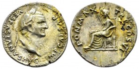 Vespasian, 69-79 Plated denarius circa 75, AR 20mm., 3.05g. Laureate head r. Rev. Securitas seated l., head resting on raised arm. C 367. RIC 774.

...