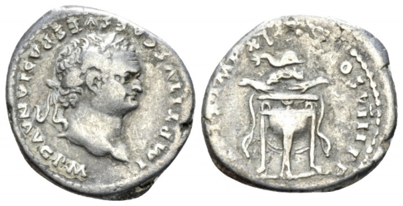 Titus, 79-81 Denarius 1st January-30 June 80, AR 17.1mm., 3.03g. Laureate head w...