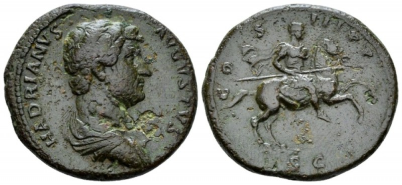 Hadrian, 117-138 As circa 132-134, Æ 28mm., 11.10g. Bare-headed bust r. Rev. The...