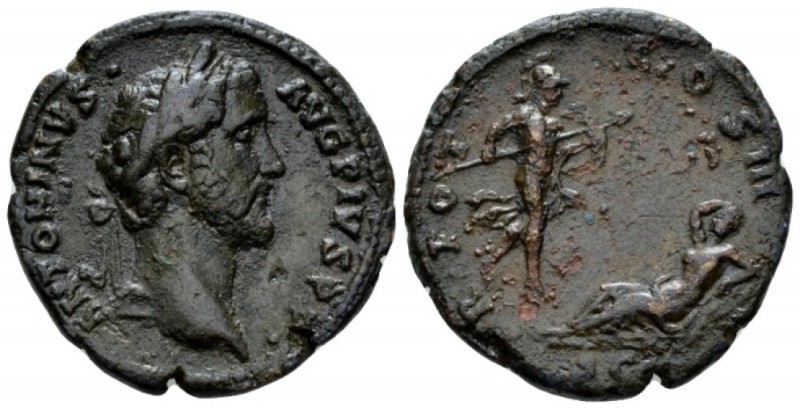 Antoninus Pius, 138-161 As circa 140, Æ 28mm., 9.34g. Laureate head r. Rev. Mars...