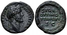 Antoninus Pius, 138-161 As circa 145-161, Æ 26mm., 12.53g. Laureate head r. Rev. S P Q R / OPTIMO / PRINCIPI / S•C within wreath. C 791. RIC 827a.

...