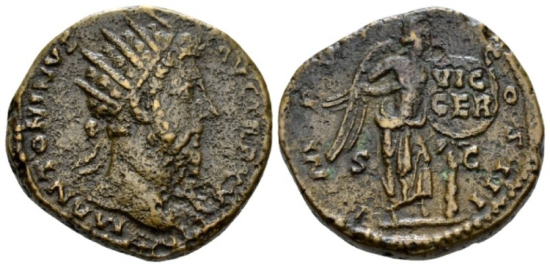 Marcus Aurelius, 161-180 Dupondius circa 170-171, Æ 23mm., 13.87g. Radiate head ...