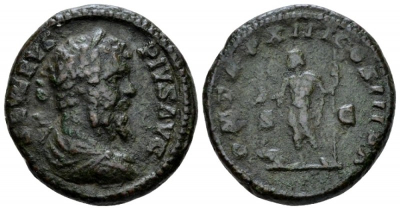 Septimius Severus, 193-211 As circa 193-211, Æ 23mm., 10.91g. Laureate, draped a...