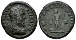 Septimius Severus, 193-211 As circa 193-211, Æ 23mm., 10.91g. Laureate, draped and cuirassed bust r. Rev. Virtus standing l., holding sceptre and Vict...