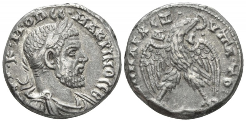 Macrinus, 217-218 Tetradrachm Antioch circa 217-218, AR 24mm., 12.19g. Laureate,...