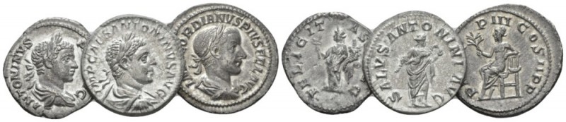 Elagabalus, 218-222 Lot of 3 Denarii circa III cent., AR 24mm., 7.75g. Lot of 3 ...