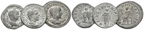 Elagabalus, 218-222 Lot of 3 Denarii circa III cent., AR 24mm., 7.75g. Lot of 3 Denarii: including Caracalla, Elagabalus and Gordian III. Very fine 30...