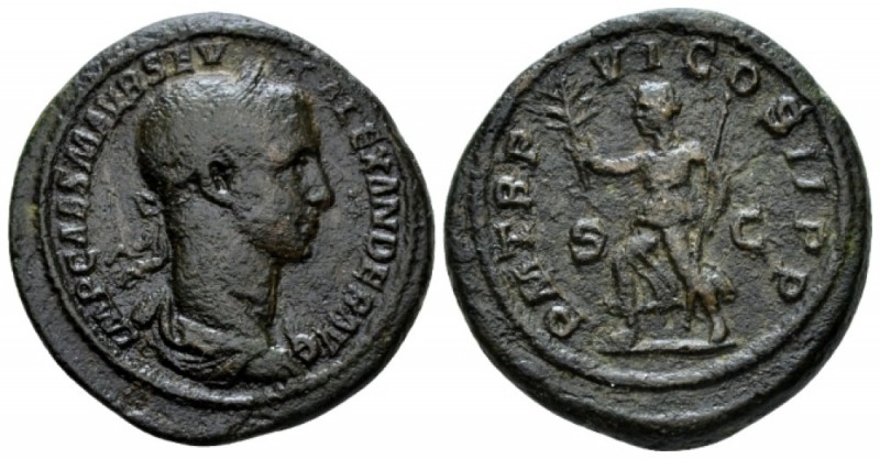 Severus Alexander, 222-235 As circa 227, Æ 28mm., 10.72g. Laureate, draped and c...